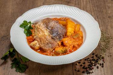 Свинско с картофи и зелен боб